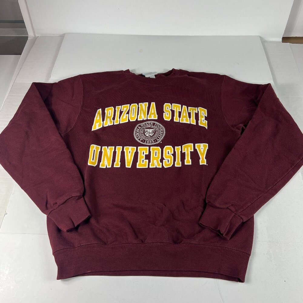 Champion Arizona State Sun Devils Sweatshirt Adult Small Red Faded ECO Crewneck